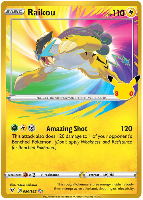 Raikou 027/030 Rare Pokemon Card (30th Anniversary Classic Collection)