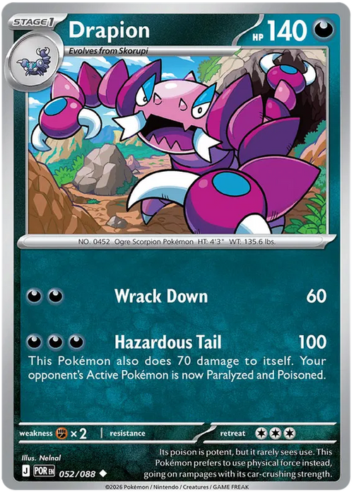 Drapion 052/088 Pokemon Card (Mega Evolution Perfect Order)