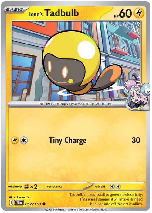 Iono's Tadbulb 052/159 Common Pokemon Card (Scarlet & Violet Journey Together)