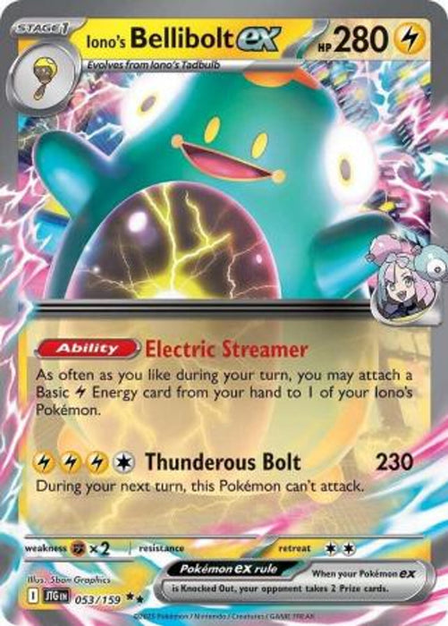 Iono's Bellibolt ex 053/159 Double Rare Pokemon Card (Scarlet & Violet Journey Together)
