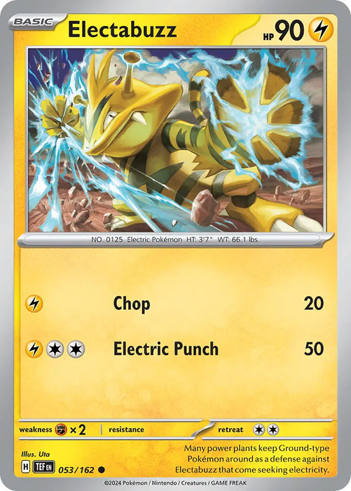 Electabuzz 053/162 Common Reverse Holo Pokemon Card (SV Temporal Forces)