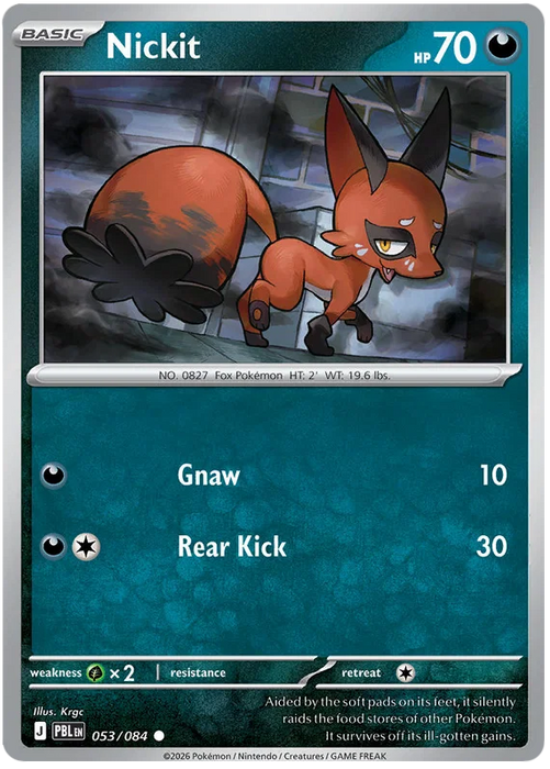 Nickit 053/084 Common Pokemon Card (Mega Evolution Pitch Black)