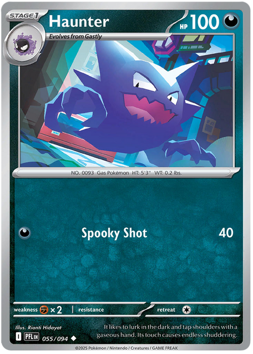 Haunter 055/094 Uncommon Pokemon Card (Mega Evolution Phantasmal Flames)