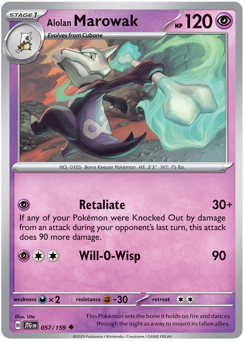 Alolan Marowak 057/159 Uncommon Pokemon Card (Scarlet & Violet Journey Together)