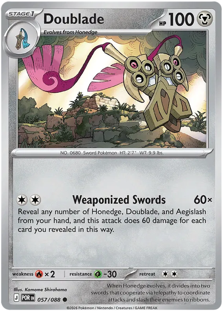 Doublade 057/088 Pokemon Card (Mega Evolution Perfect Order) — Titan ...