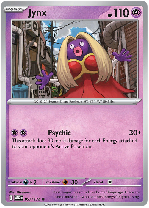 Jynx 057/132 Common Pokemon Card (Mega Evolution Base Set ME01)