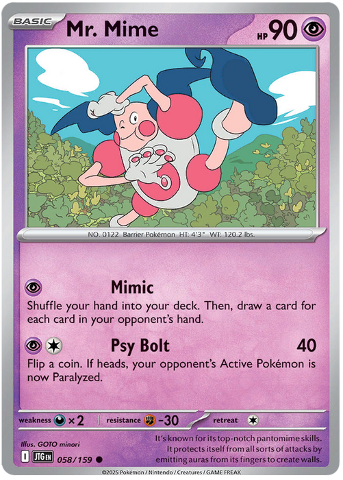 Mr. Mime 058/159 Common Pokemon Card (Scarlet & Violet Journey Together)