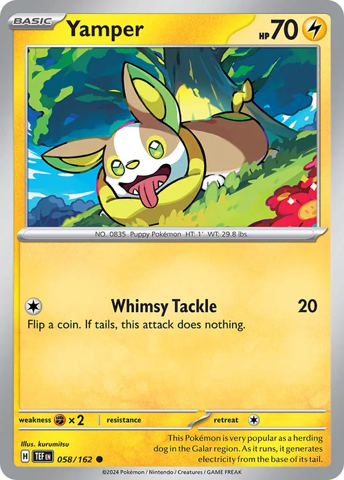 Yamper 058/162 Common Pokemon Card (SV Temporal Forces)