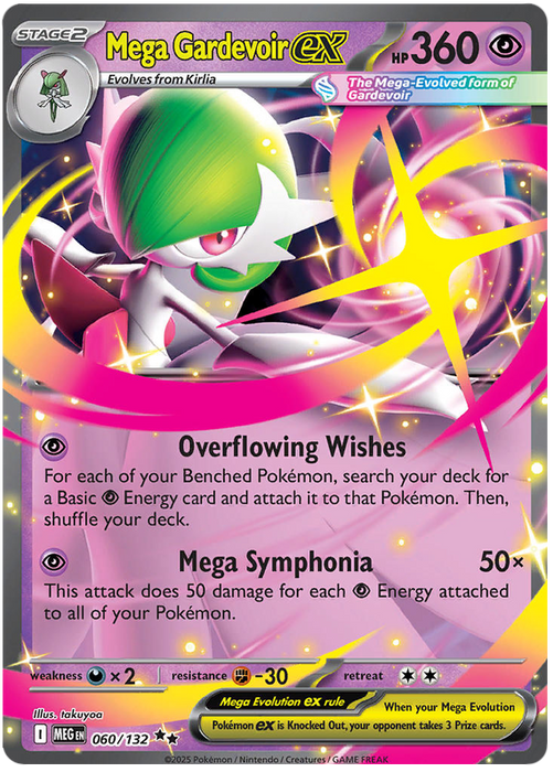 Mega Gardevoir ex 060/132 Double Rare Pokemon Card (Mega Evolution Base Set ME01)