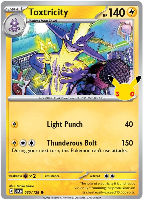 Toxtricity 060/128 Common Pokemon Card (30th Anniversary Collection)