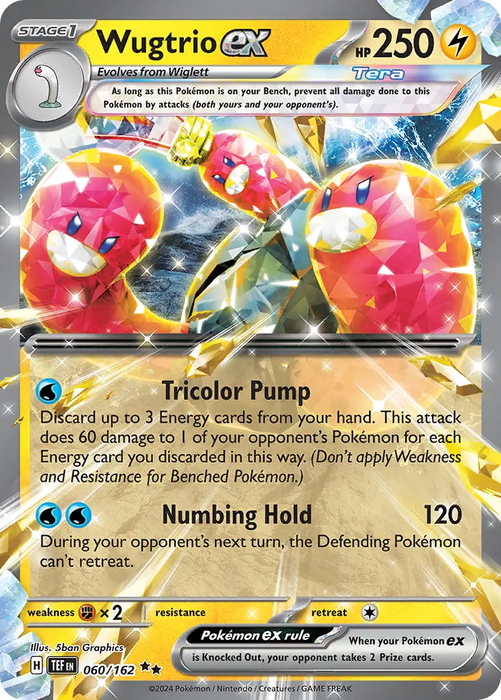 Wugtrio ex 060/162 Double Rare Pokemon Card (SV Temporal Forces)