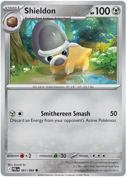 Shieldon 061/084 Common Pokemon Card (Mega Evolution Pitch Black)