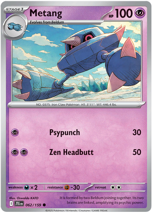 Metang 062/159 Common Pokemon Card (Scarlet & Violet Journey Together)