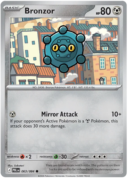 Bronzor 063/084 Common Pokemon Card (Mega Evolution Pitch Black)