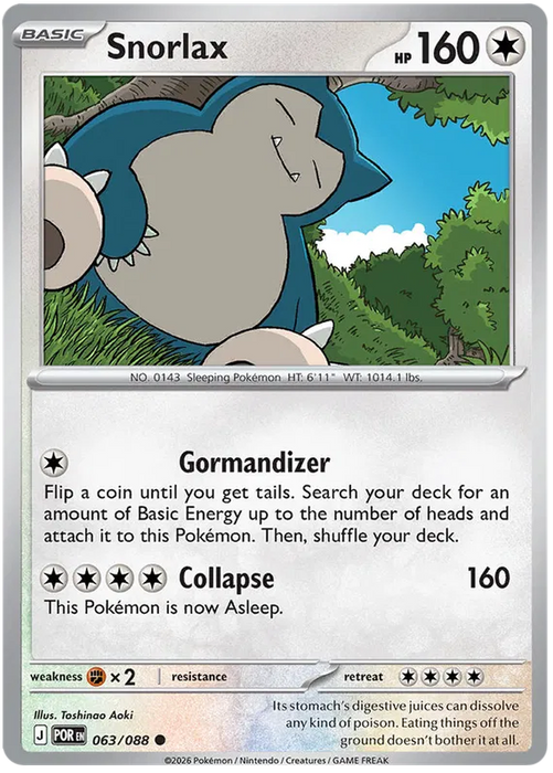 Snorlax 063/088 Pokemon Card (Mega Evolution Perfect Order)