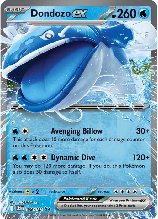 Dondozo ex 066/182 Double Rare Pokemon Card (Scarlet & Violet Destined Rivals)
