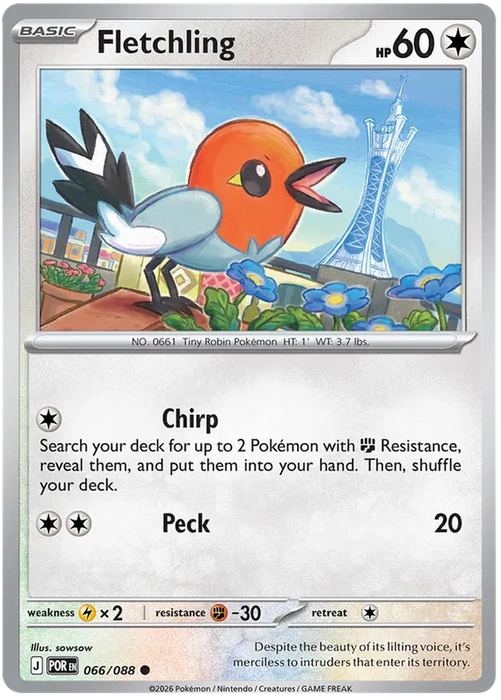 Fletchling 066/088 Pokemon Card (Mega Evolution Perfect Order)