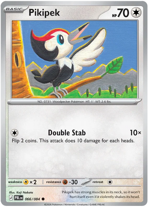 Pikipek 066/084 Common Pokemon Card (Mega Evolution Pitch Black)