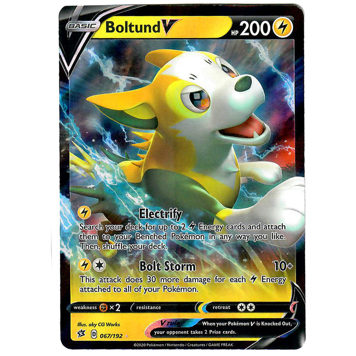 Boltund V 067/192 Ultra Rare Pokemon Card (SWSH Rebel Clash)