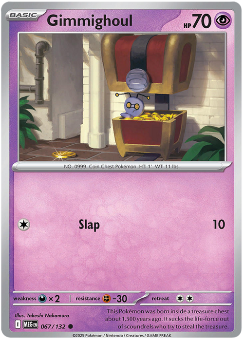 Gimmighoul 067/132 Common Pokemon Card (Mega Evolution Base Set ME01)