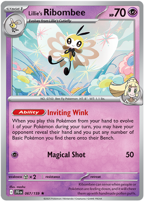 Lillie's Ribombee 067/159 Rare Pokemon Card (Scarlet & Violet Journey Together)