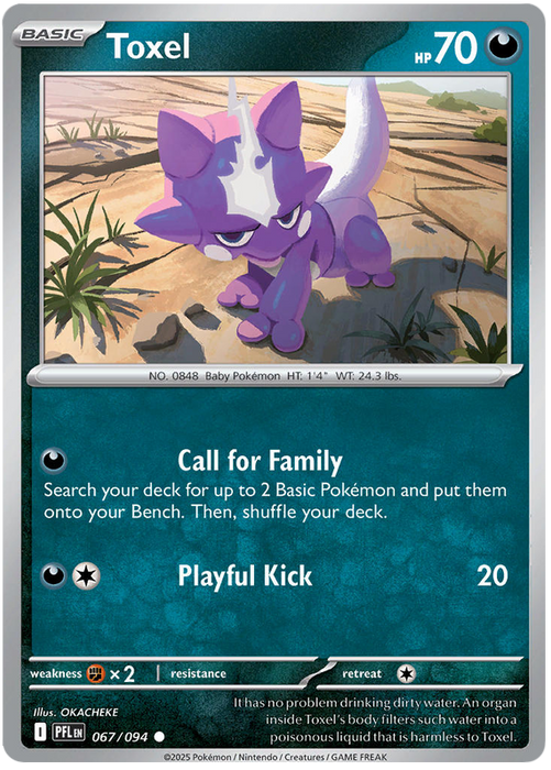 Toxel 067/094 Common Pokemon Card (Mega Evolution Phantasmal Flames)