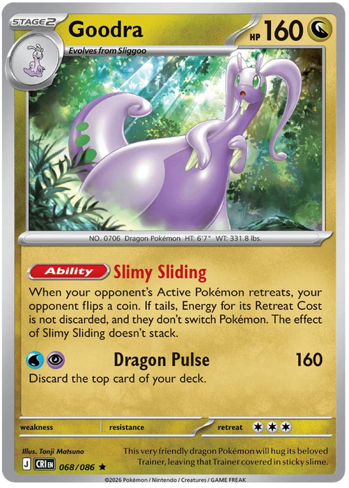 Goodra 068/086 Rare Pokemon Card (Mega Evolution Chaos Rising)