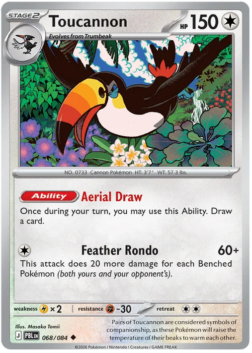 Toucannon 068/084 Uncommon Pokemon Card (Mega Evolution Pitch Black)