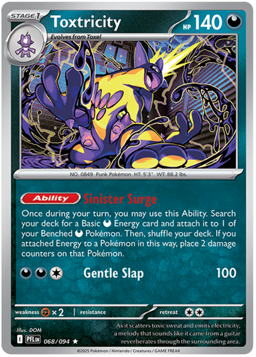 Toxtricity 068/094 Rare Pokemon Card (Mega Evolution Phantasmal Flames)