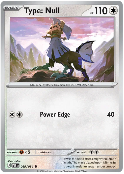 Type: Null 069/084 Common Pokemon Card (Mega Evolution Pitch Black)