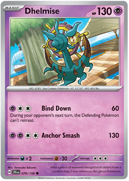 Dhelmise 070/159 Common Pokemon Card (Scarlet & Violet Journey Together)