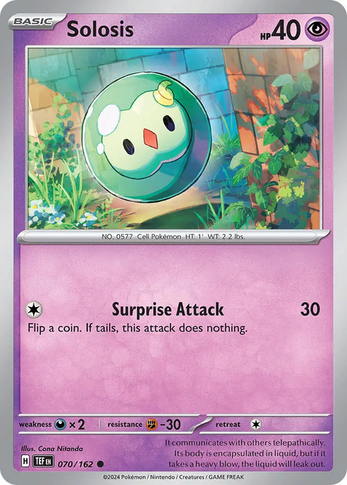 Solosis 070/162 Common Pokemon Card (SV Temporal Forces)