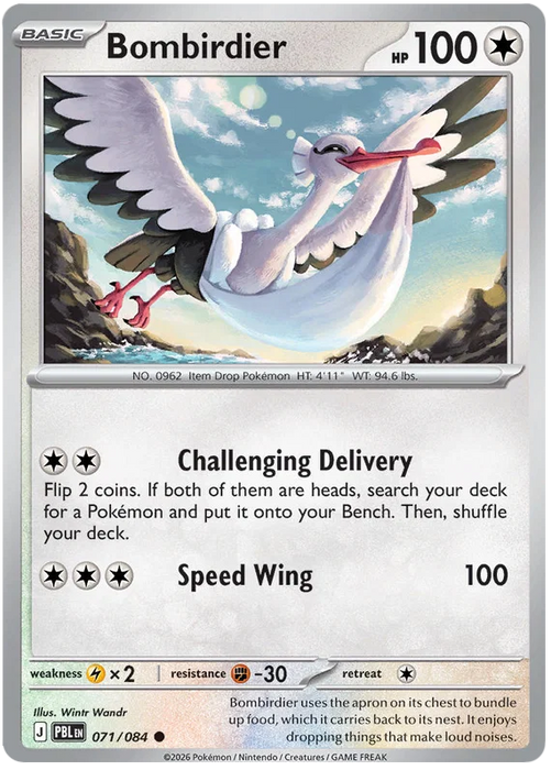 Bombirdier 071/084 Common Pokemon Card (Mega Evolution Pitch Black)