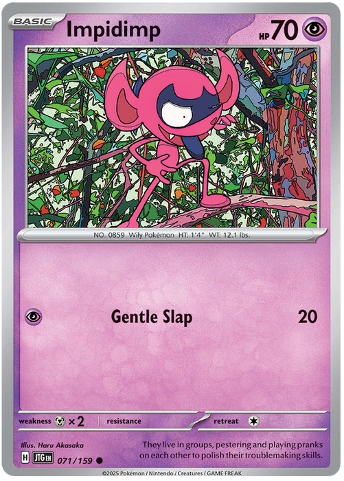 Impidimp 071/159 Common Pokemon Card (Scarlet & Violet Journey Together)