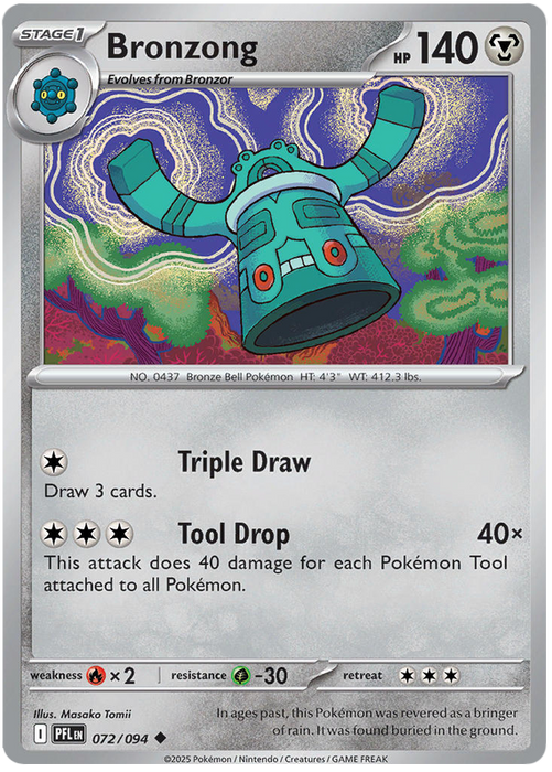 Bronzong 072/094 Uncommon Pokemon Card (Mega Evolution Phantasmal Flames)