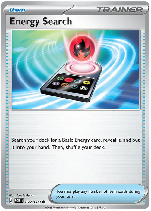 Energy Search 072/088 Pokemon Card (Mega Evolution Perfect Order)