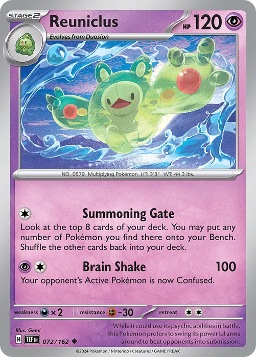 Reuniclus 072/162 Uncommon Reverse Holo Pokemon Card (SV Temporal Forces)