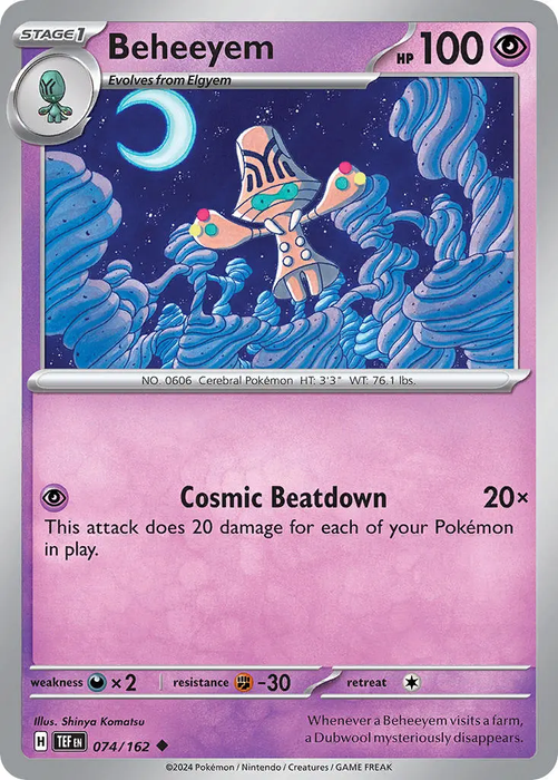 Beheeyem 074/162 Uncommon Pokemon Card (SV Temporal Forces)