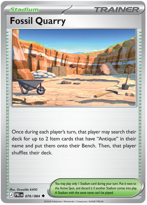 Fossil Quarry 076/084 Uncommon Pokemon Card (Mega Evolution Pitch Black)