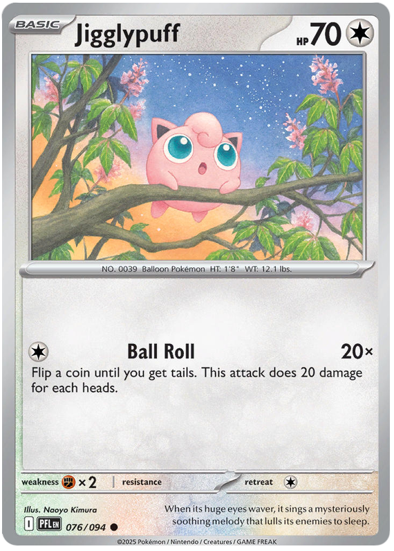 Jigglypuff 076/094 Common Pokemon Card (Mega Evolution Phantasmal