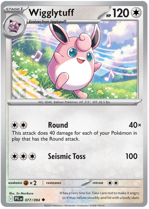Wigglytuff 077/094 Uncommon Pokemon Card (Mega Evolution Phantasmal Flames)
