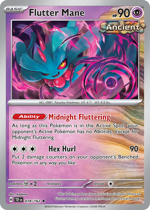 Flutter Mane 078/162 Rare Pokemon Card (SV Temporal Forces)