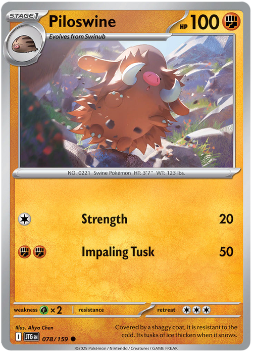 Piloswine 078/159 Common Pokemon Card (Scarlet & Violet Journey Together)