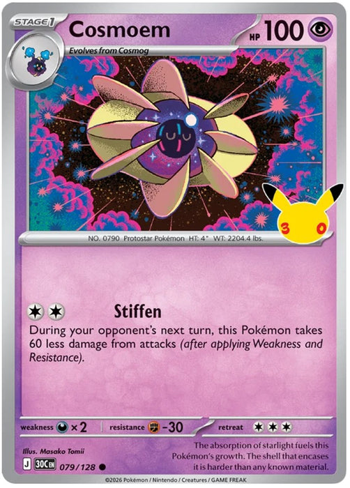 Cosmoem 079/128 Common Pokemon Card (30th Anniversary Collection)