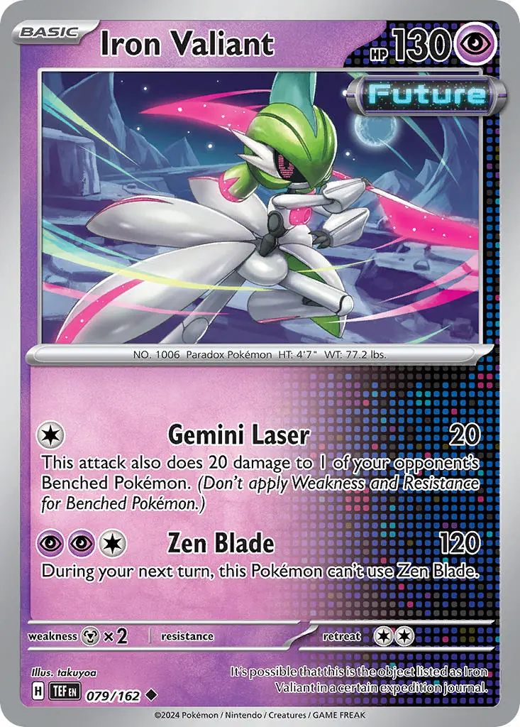 Iron Valiant 079/162 Uncommon Pokemon Card (SV Temporal Forces) — Titan ...