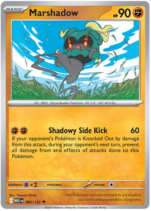 Marshadow 080/132 Uncommon Pokemon Card (Mega Evolution Base Set ME01)