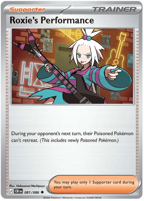 Roxie's Performance 081/086 Uncommon Pokemon Card (Mega Evolution Chaos Rising)