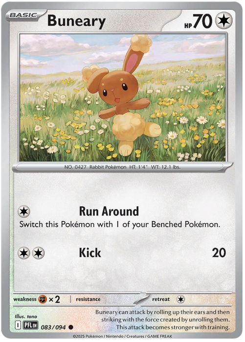 Buneary 083/094 Common Pokemon Card (Mega Evolution Phantasmal Flames)