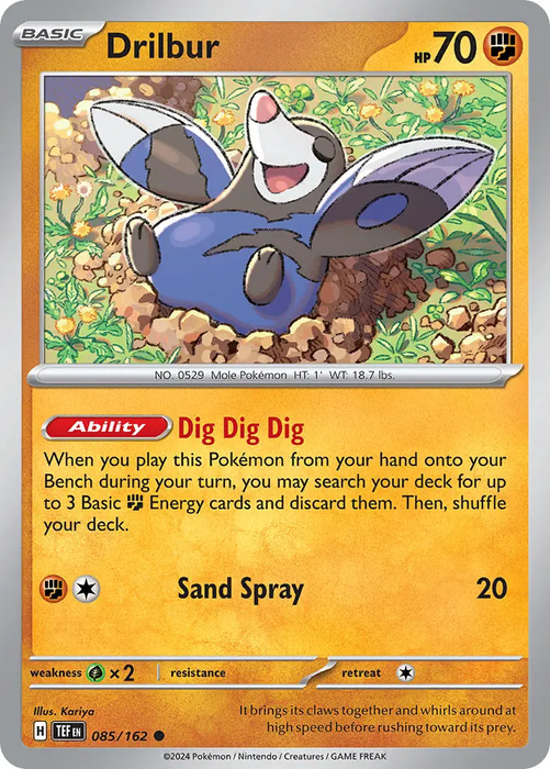 Drilbur 085/162 Common Pokemon Card (SV Temporal Forces)