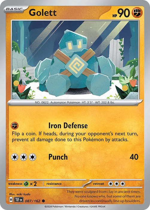 Golett 087/162 Common Pokemon Card (SV Temporal Forces)